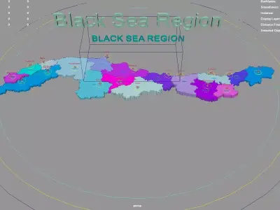 Black Sea Region  Turkey map region geography political 3D model