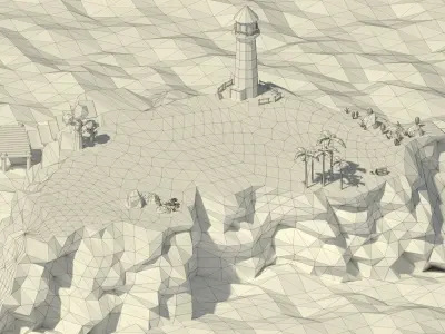 Low Poly Island Pack Low-poly 3D model