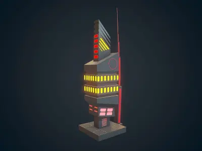 Sci-fi Building - 02 Low-poly 3D model