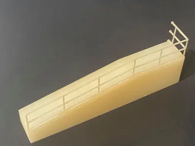 ACCESS RAMP WITH HANDRAIL 7MM SCALE O GAUGE MODEL BUILDING 3D print model