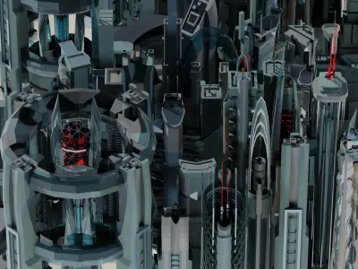 Futuristic City 01 3D Model Pack