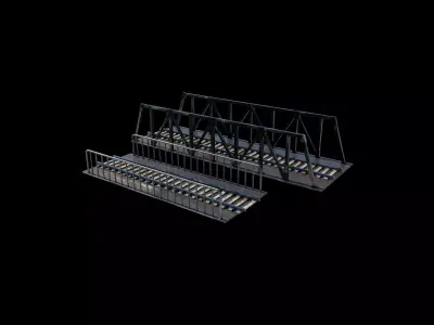 Railway Steel Bridge 3D model