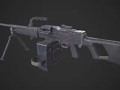 QJY-88 machine gun Low-poly 3D model
