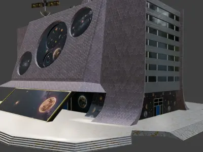 Scientific Building 111 Low-poly 3D model