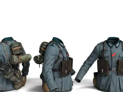 Captain Outfit 2 Premium High-Detail Uniform Set 3D model