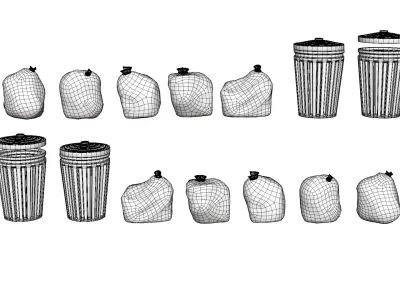 TrashSet Low-poly 3D model