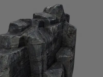 Rocks rock formation in middle of city Low-poly 3D model