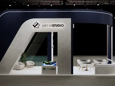 Booth Exhibition Stand Stall 12m x 6m render ready 3D model  3D model