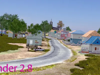 Pubg Pochinki 3d Map  Low-poly 3D model