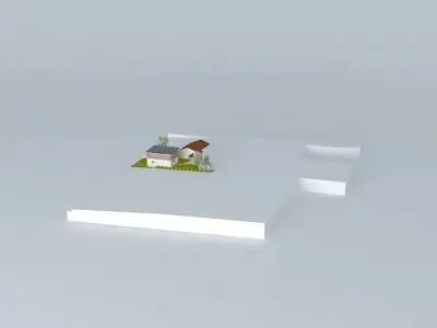 Detached house 120m2 monnomur and wood frame Free 3D model