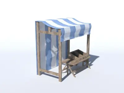 Medieval Stand Low Poly Low-poly 3D model