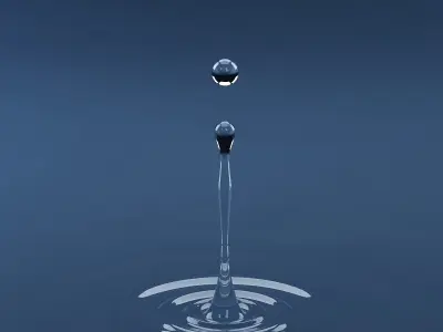 Splash water drop 15  3D model
