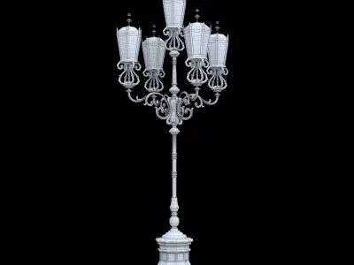 Streetlight ornate street lamp 3D model
