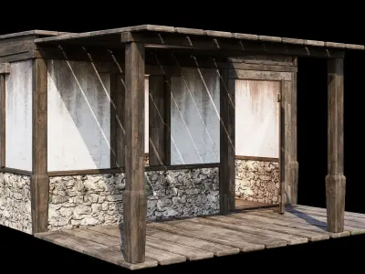 Medieval Houses Pack 81-82-83-84-85 - 4K Textures Game Ready Low-poly 3D model