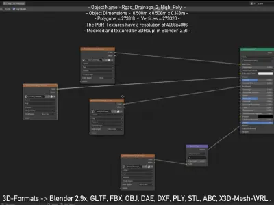 Road Drainage 2 High Poly Version 3D model