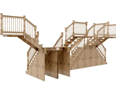Wood Stair 3D model
