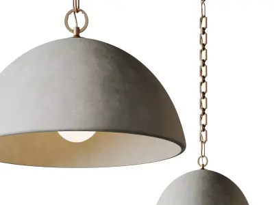 Elliot Wide Dome Pendant Light 3D model