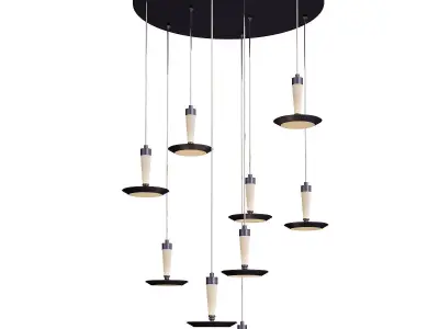 Hilite 9 Light White Glass Pendant Light Low-poly 3D model