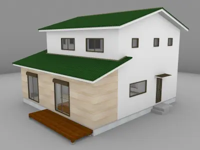 House model for background 15 Low-poly 3D model