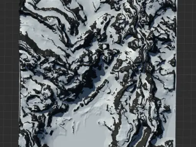 Badlands Mountains Terrain Pack Low-poly 3D model