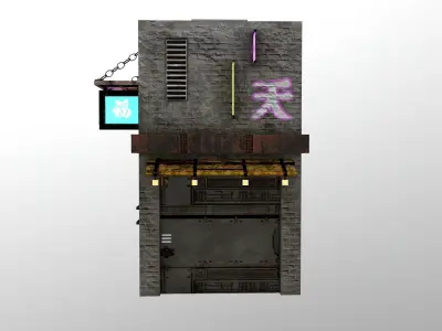 Cyberpunk City - Building 25 Low-poly 3D model