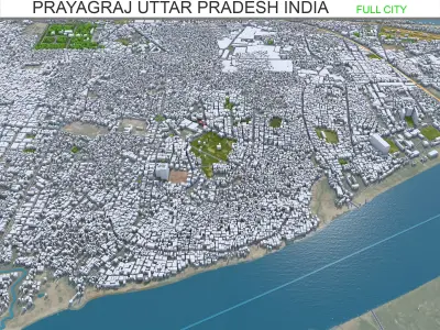 Prayagraj Uttar Pradesh India 25km Low-poly 3D model