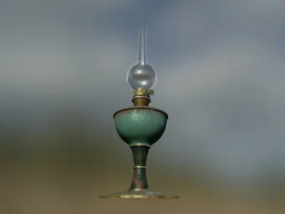 Oil Lamp Low-poly 3D model