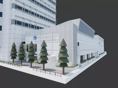 Bunkyo Civic Center Low-poly 3D model