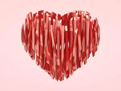 Heart Strips Low-poly 3D model