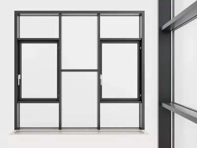 Panoramic glazing Stained glass 68 Low-poly 3D model