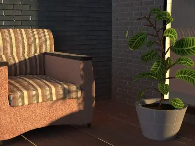 The Chair And The Plant 3D model