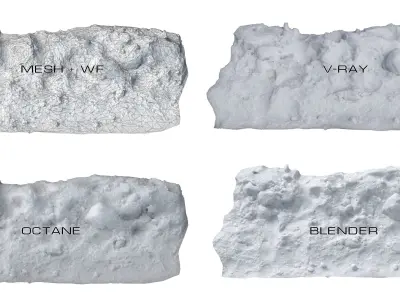 Snow scan 6 Low-poly 3D model