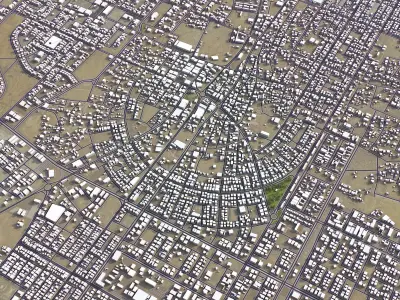 Qurayyat - 3D City Model Low-poly 3D model