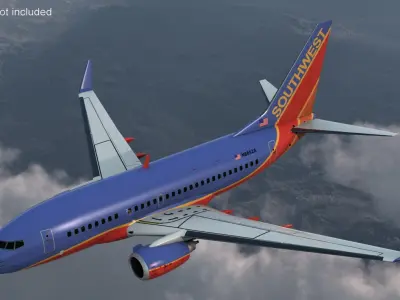  Southwest Airlines Boeing 737-600 with Interior Rigged for Cinema 4D 
