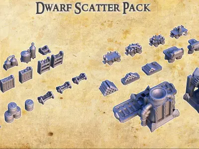 Dwarf Scatter Pack Tabletop Terrain 28MM 3D print model 3D print model