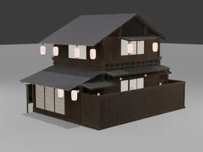House 2 - Realistic Japan style house - 4K Resolution texture Free low-poly 3D model