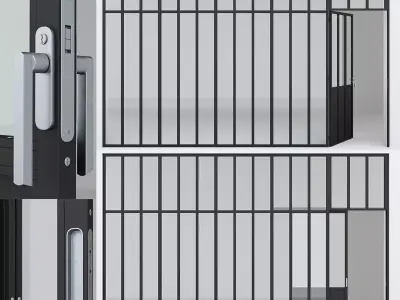 Aluminium door 13 3D model