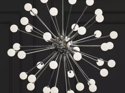 IMPULSE chandelier with balls hanging from it 3D model