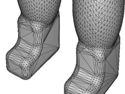 Classic Metallic Robot Low-poly 3D model