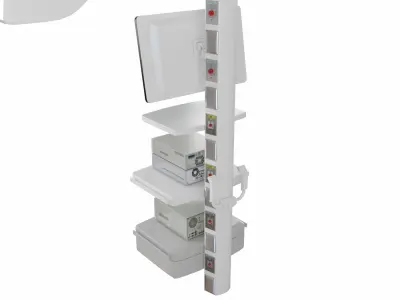 Column and Supply head Low-poly 3D model