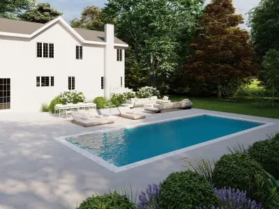 3D Exterior Scene 3D model design garden and landscape 3D model