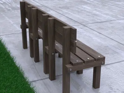 wood bench 3D model