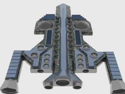 Antonov An Te-900 Spaceship  Low-poly 3D model