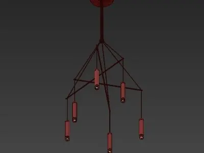 PICOLO chandelier with four lights hanging from it 3D model