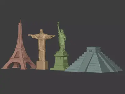 LowPoly Models Travel Tourism Monuments Landmarks Holiday Low-poly 3D model