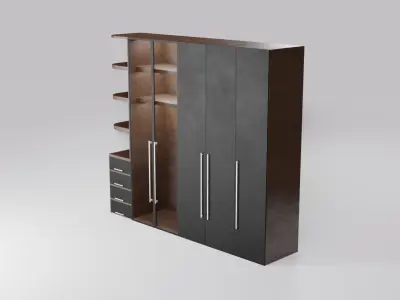 Modern closet wardrobe id12 Low-poly 3D model