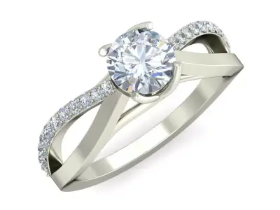 Women Wedding Engagement Two Band Ring 3D print model purchase