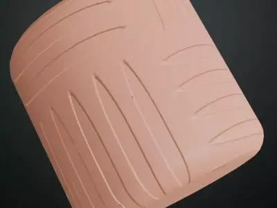 Salmon Anti-Slip Grooved Floor Texture PBR Seamless Texture