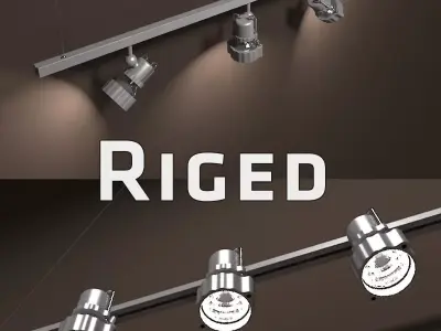 Gallery Light Set Rigged 3D model