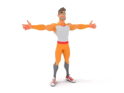 Heroic Superhero Character model pack Low-poly 3D model